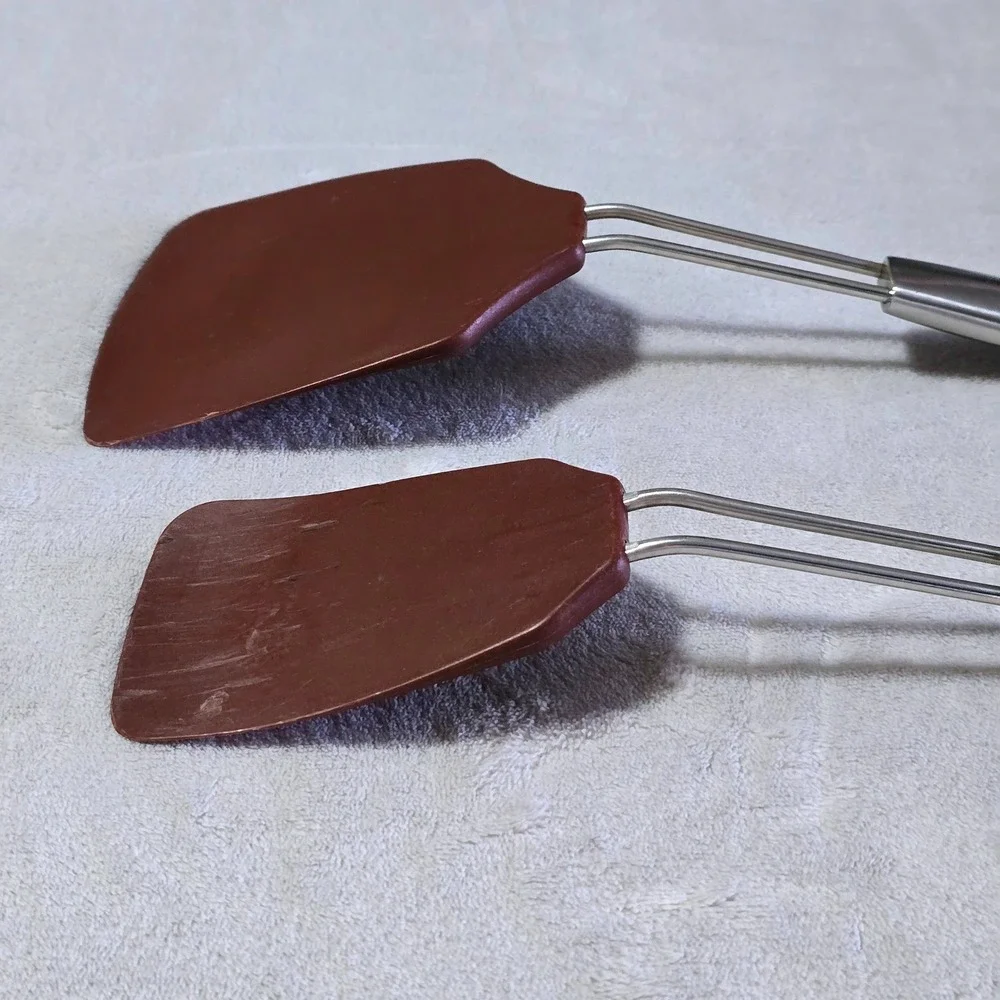 Meyer Anolon 2 Piece Kitchen Turner Spatula Set Brown Metal Handles Vintage